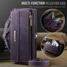 Load image into Gallery viewer, Casekis Crossbody Leather Wallet RFID Phone Case Purple
