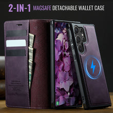 Lade das Bild in den Galerie-Viewer, Casekis Leather Magnetic Flip Detachable Wallet Phone Case Purple
