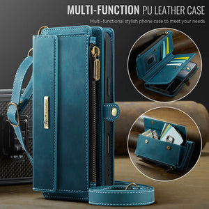 Casekis Crossbody Leather Wallet RFID Phone Case Green