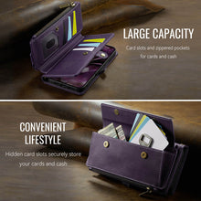 Load image into Gallery viewer, Casekis Crossbody Leather Wallet RFID Phone Case Purple
