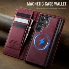Lade das Bild in den Galerie-Viewer, Casekis Leather Magnetic Flip Detachable Wallet Phone Case Red Wine
