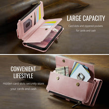 Load image into Gallery viewer, Casekis Crossbody Leather Wallet RFID Phone Case Pink
