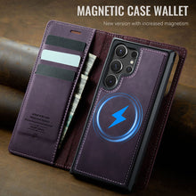 Lade das Bild in den Galerie-Viewer, Casekis Leather Magnetic Flip Detachable Wallet Phone Case Purple
