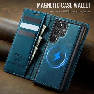 Casekis Leather Magnetic Flip Detachable Wallet Phone Case Blue Green