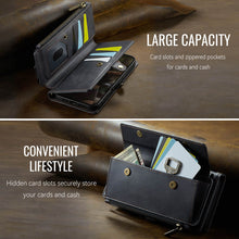 Load image into Gallery viewer, Casekis Crossbody Leather Wallet RFID Phone Case Black
