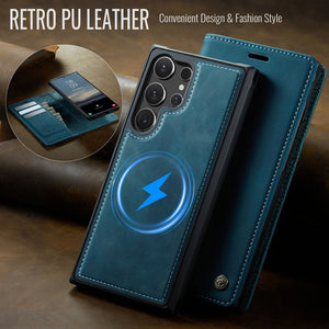 Casekis Leather Magnetic Flip Detachable Wallet Phone Case Blue Green