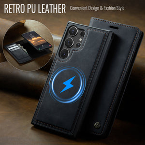 Casekis Leather Magnetic Flip Detachable Wallet Phone Case Black