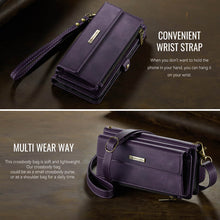 Load image into Gallery viewer, Casekis Crossbody Leather Wallet RFID Phone Case Purple
