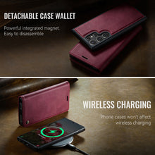 Lade das Bild in den Galerie-Viewer, Casekis Leather Magnetic Flip Detachable Wallet Phone Case Red Wine
