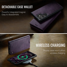 Lade das Bild in den Galerie-Viewer, Casekis Leather Magnetic Flip Detachable Wallet Phone Case Purple
