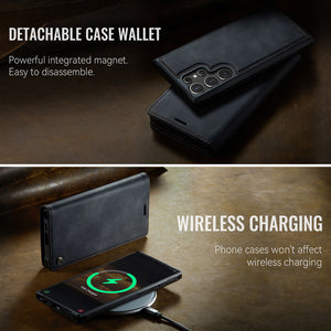 Casekis Leather Magnetic Flip Detachable Wallet Phone Case Black