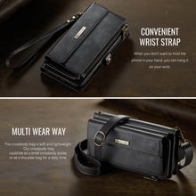 Load image into Gallery viewer, Casekis Crossbody Leather Wallet RFID Phone Case Black
