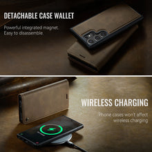 Load image into Gallery viewer, Casekis Leather Magnetic Flip Detachable Wallet Phone Case Brown
