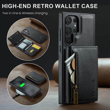 Load image into Gallery viewer, Casekis RFID Magnetic Detachable Leather Wallet Phone Case Black
