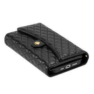 Casekis 7-Slot Foldable Crossbody Wallet Phone Case Black
