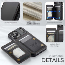 Load image into Gallery viewer, Casekis RFID Cardholder Wallet Phone Case Black
