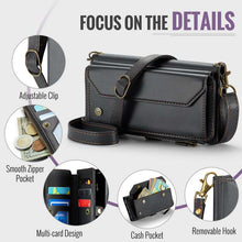Load image into Gallery viewer, Casekis Cardholer Zipper Wallet Crossbody Phone Case Black
