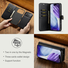 Load image into Gallery viewer, Casekis Detachable Leather Wallet Phone Case Black
