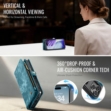 Load image into Gallery viewer, Casekis Wrist Strap Zipper Wallet Phone Case Blue
