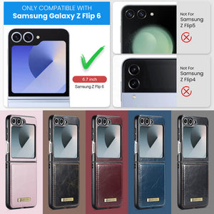 CASEKIS Galaxy Z Flip 6 5G Luxury Flip Leather Phone Case