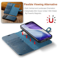 Load image into Gallery viewer, Casekis Detachable Leather Wallet Phone Case Blue
