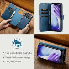 Load image into Gallery viewer, Casekis Detachable Leather Wallet Phone Case Blue
