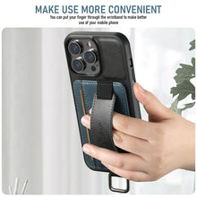 Load image into Gallery viewer, Casekis Card Holder Wrist Strap Phone Case Blue Black
