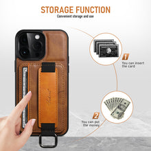 Load image into Gallery viewer, Casekis Card Holder Wrist Strap Phone Case Brown
