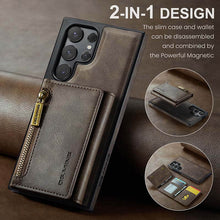Load image into Gallery viewer, Casekis RFID Magnetic Detachable Leather Wallet Phone Case Coffee
