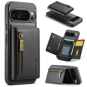 Casekis RFID Magnetic Detachable Leather Wallet Phone Case Black