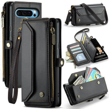 Load image into Gallery viewer, Casekis Cardholer Zipper Wallet Crossbody Phone Case Black
