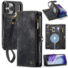 Load image into Gallery viewer, Casekis Wrist Strap Zipper Wallet Phone Case Black
