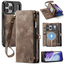 Load image into Gallery viewer, Casekis Wrist Strap Zipper Wallet Phone Case Brown
