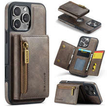 Lade das Bild in den Galerie-Viewer, Casekis RFID Magnetic Detachable Leather Wallet Phone Case Coffee
