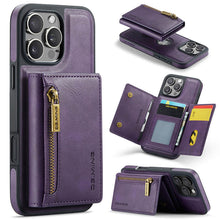 Load image into Gallery viewer, Casekis RFID Magnetic Detachable Leather Wallet Phone Case Purple
