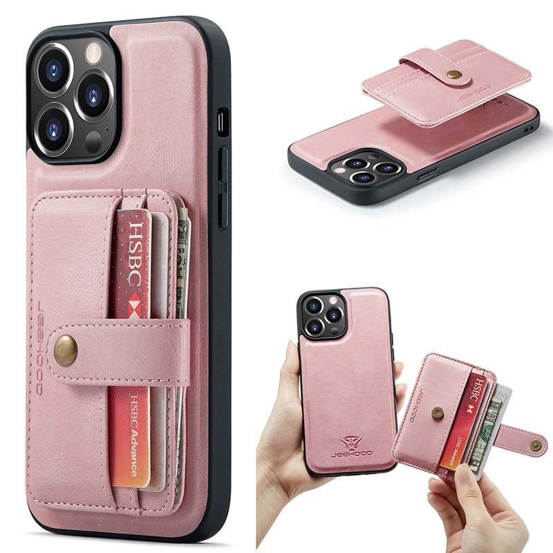 Casekis Leather Magnetic RFID Wallet Phone Case Pink