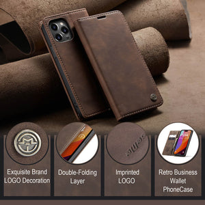 Casekis Retro Wallet Case For iPhone 15 Pro