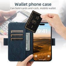 Load image into Gallery viewer, Casekis Leather Wallet Phone Case compatible with MagSafe Blue
