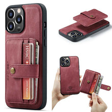 Load image into Gallery viewer, Casekis Leather Magnetic RFID Wallet Phone Case Red
