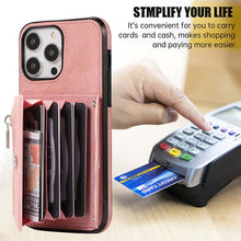 Load image into Gallery viewer, Casekis Accordion Cardholder RFID Zipper Phone Case Rose Gold

