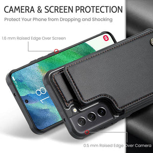 Casekis RFID Cardholder Wallet Phone Case For Galaxy S21 FE 5G
