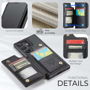 Casekis RFID Cardholder Wallet Phone Case For Galaxy S23 Ultra