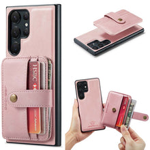 Load image into Gallery viewer, Casekis Leather Magnetic RFID Wallet Phone Case Pink
