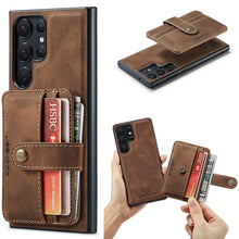 Load image into Gallery viewer, Casekis Leather Magnetic RFID Wallet Phone Case Brown
