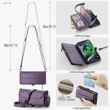 Load image into Gallery viewer, Casekis Cardholer Zipper Wallet Crossbody Phone Case Purple
