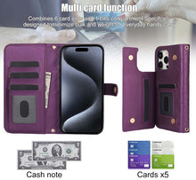 Load image into Gallery viewer, Casekis Crossbody RFID Wallet Phone Case Dark Purple
