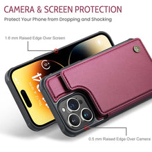 Load image into Gallery viewer, Casekis RFID Cardholder Wallet Phone Case Red Wine
