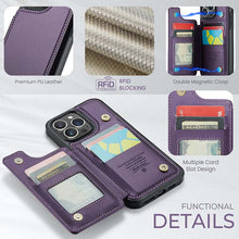 Load image into Gallery viewer, Casekis RFID Cardholder Wallet Phone Case Purple
