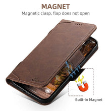 Load image into Gallery viewer, Casekis Leather Wallet Phone Case compatible with MagSafe Brown
