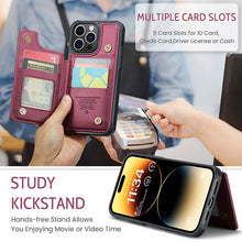 Load image into Gallery viewer, Casekis RFID Cardholder Wallet Phone Case Red Wine
